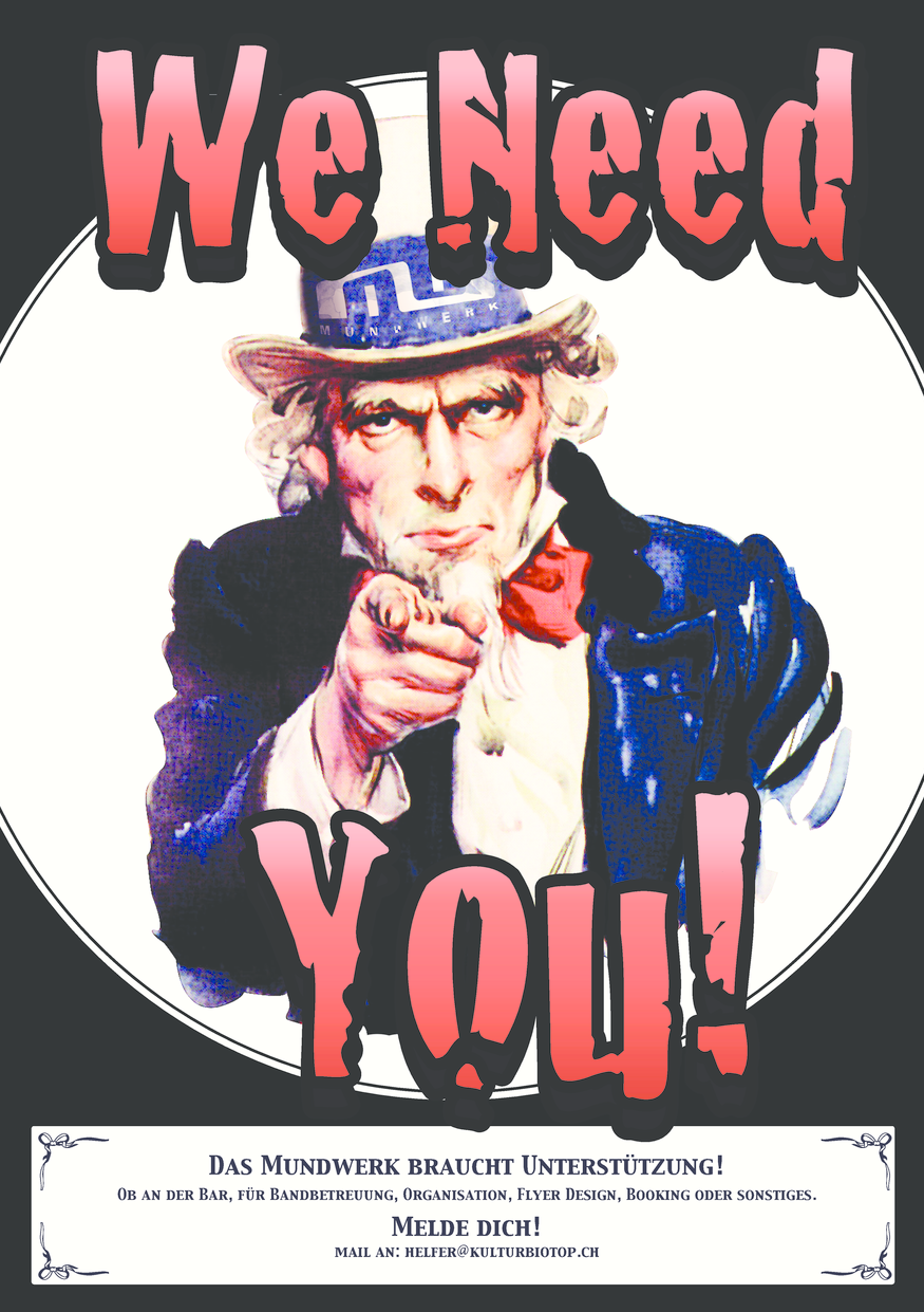 We need you! Mundwerk Kulturbiotop